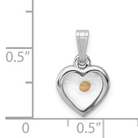 Sterling Silver Platinum-plated Small Heart Pendant with Mustard Seed view 4