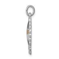 Sterling Silver Platinum-plated Epoxy Ichthus Pendant with Mustard Seed view 2