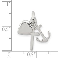 Sterling Silver Anchor & Heart Pendant view 3