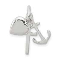 Sterling Silver Anchor & Heart Pendant view 1