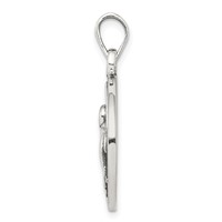 Sterling Silver Polished Antique Finish Aries Horoscope Zodiac Pendant view 2