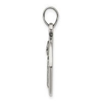 Sterling Silver Polished Antique Finish Gemini Horoscope Zodiac Pendant view 2