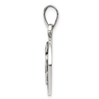 Sterling Silver Polished Antique Finish Leo Horoscope Zodiac Pendant view 2