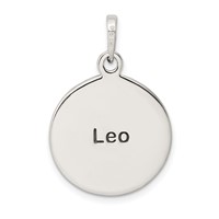 Sterling Silver Polished Antique Finish Leo Horoscope Zodiac Pendant view 4