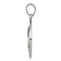 Sterling Silver Polished Antique Finish Virgo Horoscope Zodiac Pendant view 2