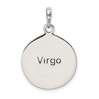 Sterling Silver Polished Antique Finish Virgo Horoscope Zodiac Pendant view 4