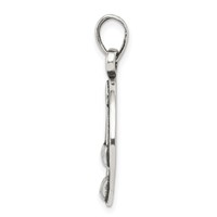 Sterling Silver Polished Antique Finish Libra Horoscope Zodiac Pendant view 2