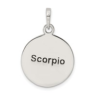 Sterling Silver Polished Antique Finish Scorpio Horoscope Zodiac Pendant view 4