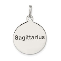Sterling Silver Polished Antique Finish Sagittarius Horoscope Zodiac Pendan view 4