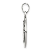 Sterling Silver Polished Antique Finish Aquarius Horoscope Zodiac Pendant view 2