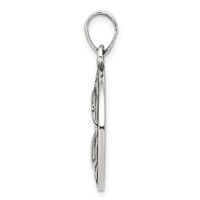Sterling Silver Polished Antique Finish Pisces Horoscope Zodiac Pendant view 2