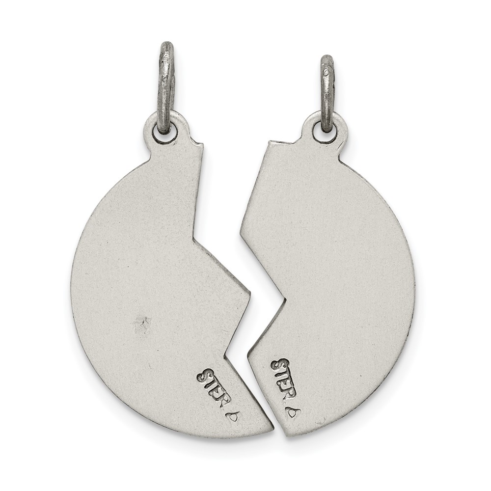 Sterling Silver Satin Antiqued 2-Piece Mizpah Pendant (QC7428)
