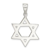 Sterling Silver Polished Star of David Pendant view 4