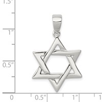 Sterling Silver Polished Star of David Pendant view 3