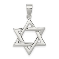 Sterling Silver Polished Star of David Pendant view 1