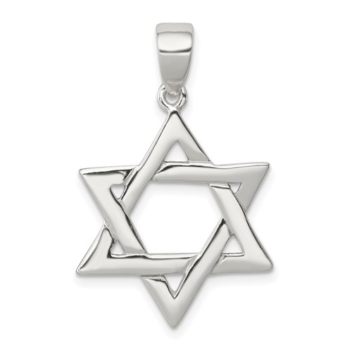 Sterling Silver Polished Star of David Pendant