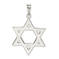 Sterling Silver Polished Star of David Pendant view 4