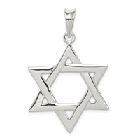 Sterling Silver Polished Star of David Pendant view 1