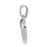 Sterling Silver Rhodium-plated CZ Open Double Heart Pendant view 2