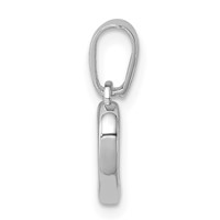 Sterling Silver Rhodium-plated Open Heart Pendant view 2