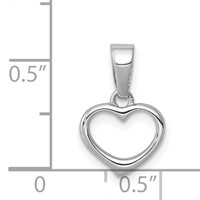 Sterling Silver Rhodium-plated Open Heart Pendant view 4