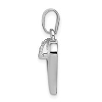 Sterling Silver Rhodium-plated CZ Heart Pendant view 2