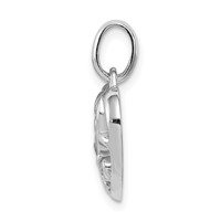 Sterling Silver Rhodium Plated CZ Heart Pendant view 2