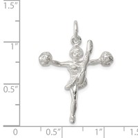 Sterling Silver Cheerleader Charm view 3