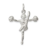 Sterling Silver Cheerleader Charm view 1