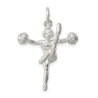 Sterling Silver Cheerleader Charm