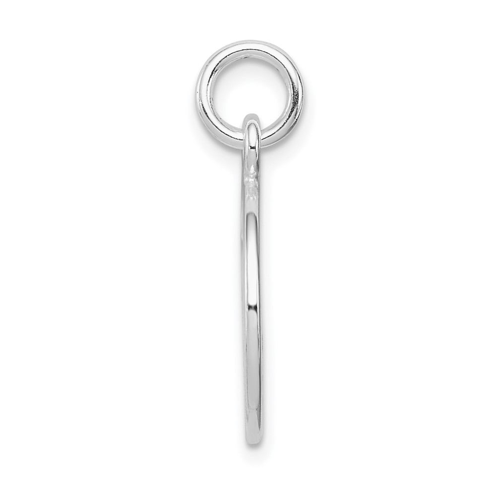 Sterling Silver Rhodium-plated Peace Circle Charm (QC7481)