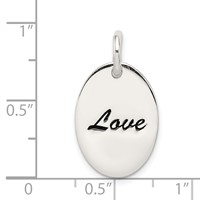 Sterling Silver Polished Enamel Love Pendant view 4