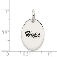 Sterling Silver Polished Enamel Hope Pendant view 4