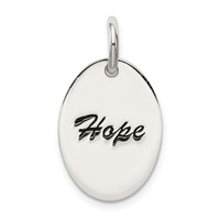 Sterling Silver Polished Enamel Hope Pendant view 1