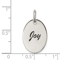 Sterling Silver Polished Enamel Joy Pendant view 3