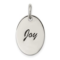 Sterling Silver Polished Enamel Joy Pendant view 1