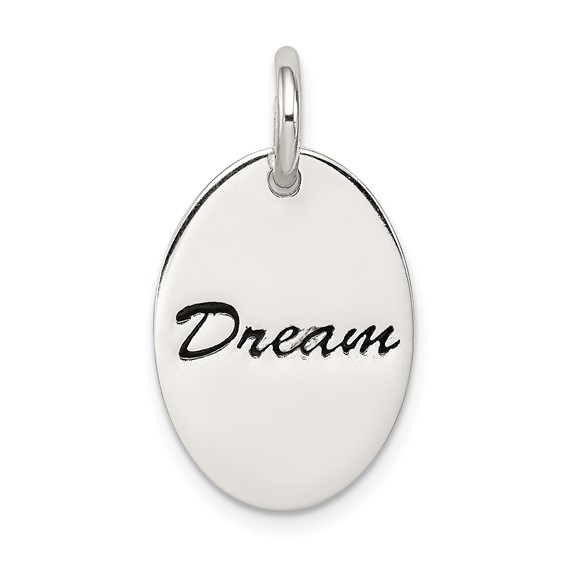 Sterling Silver Polished Enamel Dream Pendant