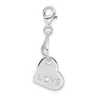 Sterling Silver Heart Love Charm view 2