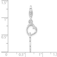 Sterling Silver Heart Love Charm view 3
