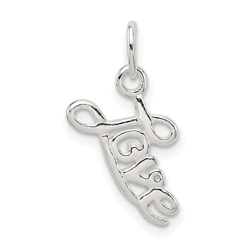 Sterling Silver Polished Love Script Charm