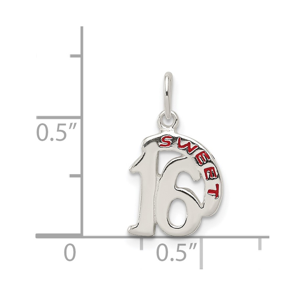 Sterling Silver Sweet 16 Pendant (QC7512)