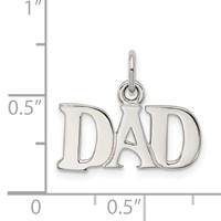 Sterling Silver Rhodium-plated Dad Charm view 3