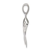 Sterling Silver Rhodium-plated Cancer Awareness Ribbon Charm view 2