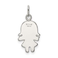 Sterling Silver Black Enameled Girl Charm view 4