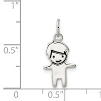 Sterling Silver Enameled Boy Charm view 3