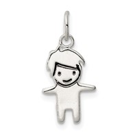 Sterling Silver Enameled Boy Charm view 1