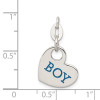 Sterling Silver Polished Blue Enamel Boy Charm view 3