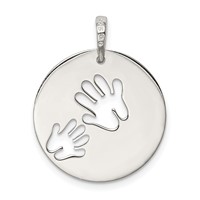 Sterling Silver Polished Love You Mom Pendant view 4