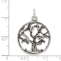 Sterling Silver Antiqued Tree Charm view 3