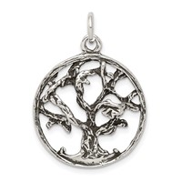 Sterling Silver Antiqued Tree Charm view 1